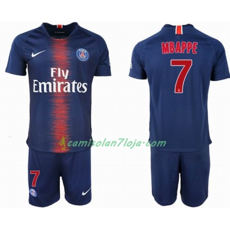 Camisola Paris Saint-Germain MBAPPE 7 Criança 1º Equipamento 2018/19 Manga Curta